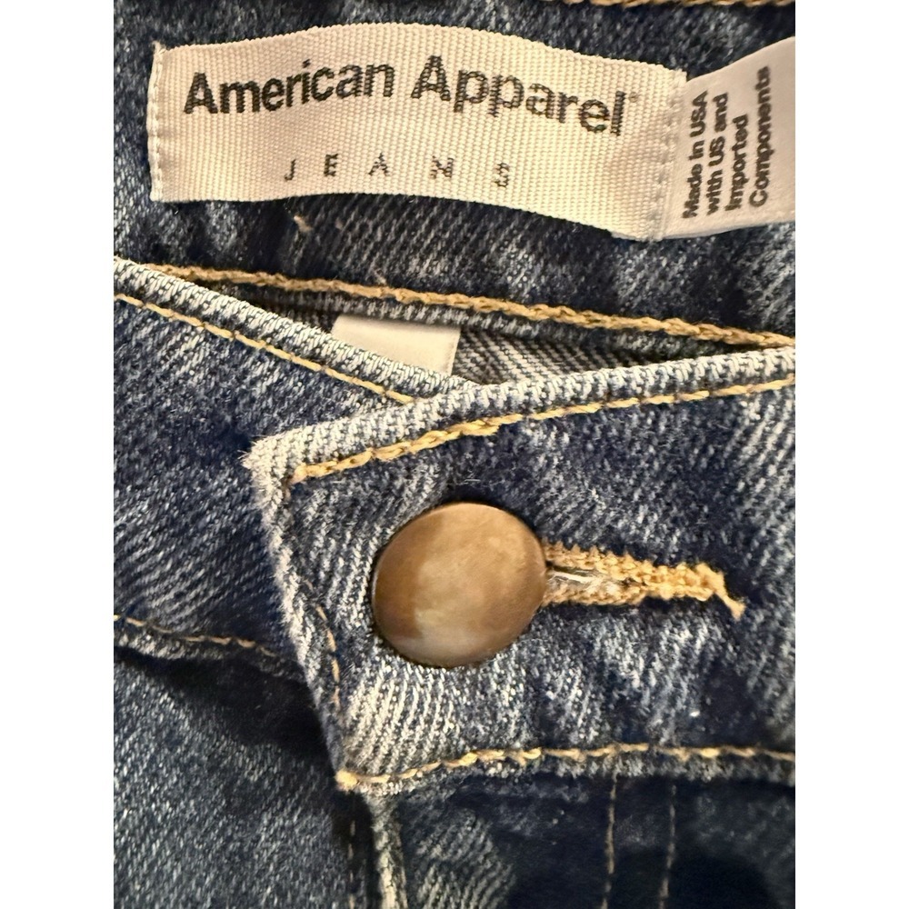 American Apparel Jeans Women 26 Blue High Waisted Tapered Mom Jean Medium Wash